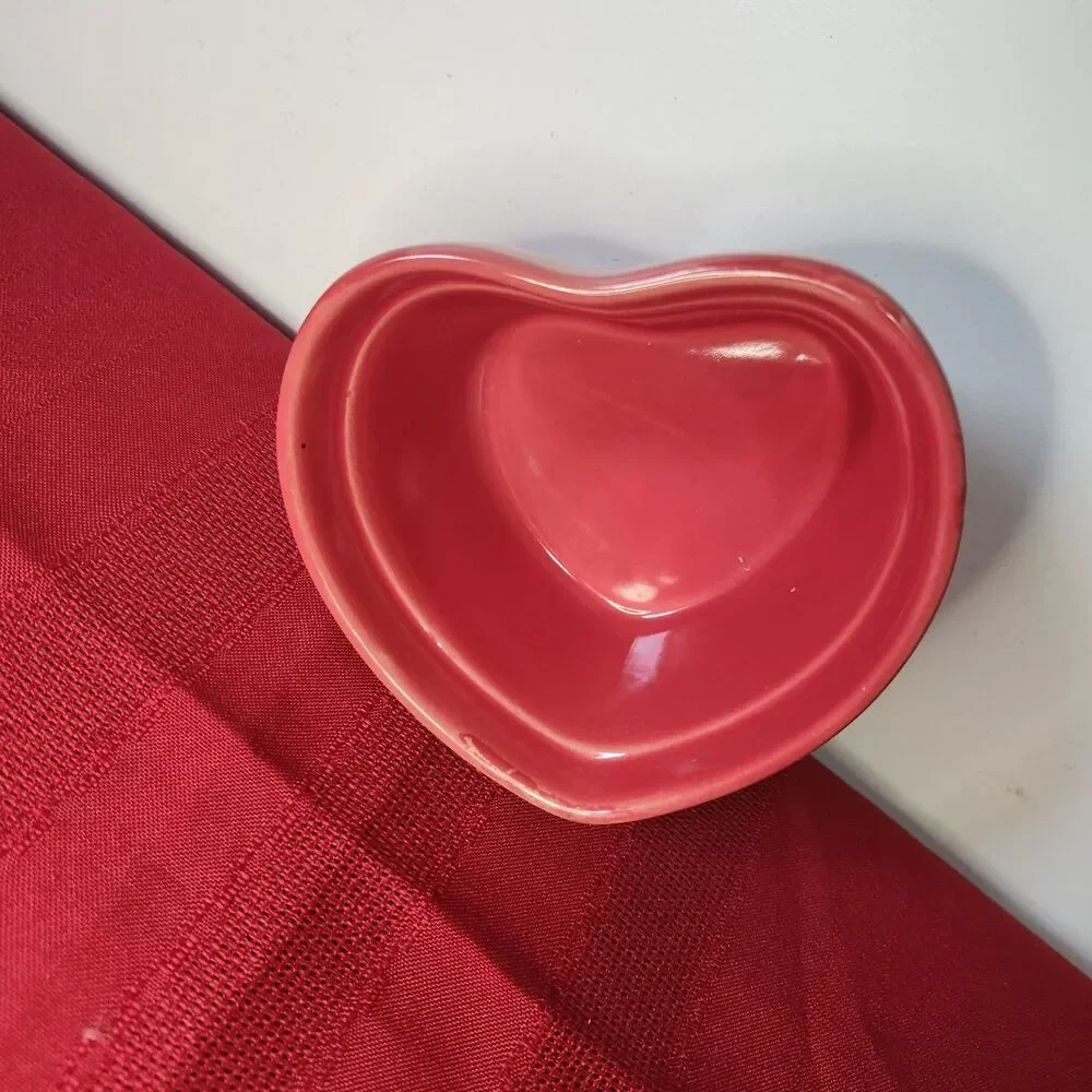 Red Ceramic Heart Ramekin Michaels Celebration 4.5